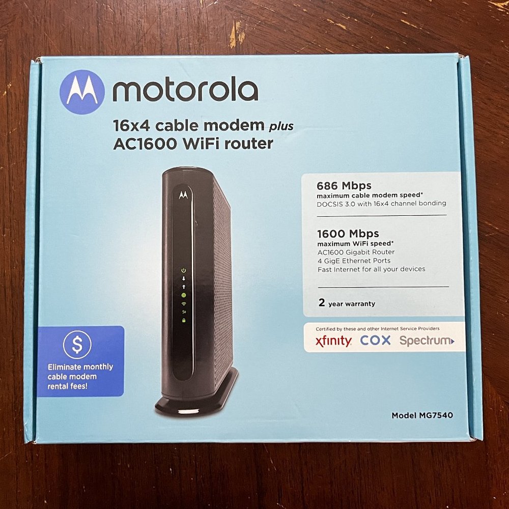 Motorola 16x4 Cable Modem with AC1600 WIFI Router